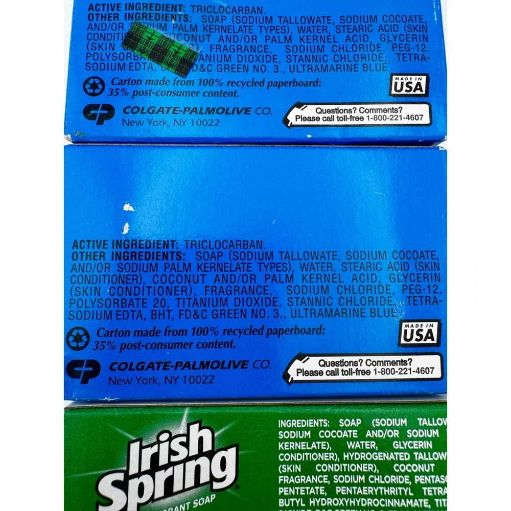 Vintage Irish Spring Bar Soap Lot 3 NOS Original Waterfall Clean Antibacterial